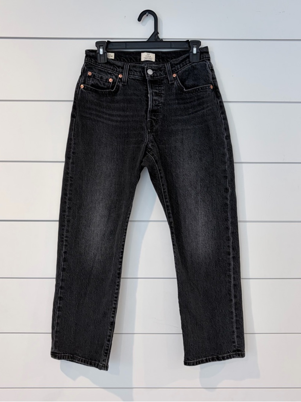 Levi’s 501 Curve Jeans Vintage Black Wash High Rise Straight 28 Americana
